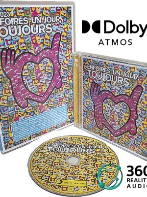 Les restos du Cœur “2023 Enfoirés Un Jour, Toujours”, the backstage of the soundtrack ( les coulisses de la bande son), from stereo (CD) to Dolby Atmos and 360RA.